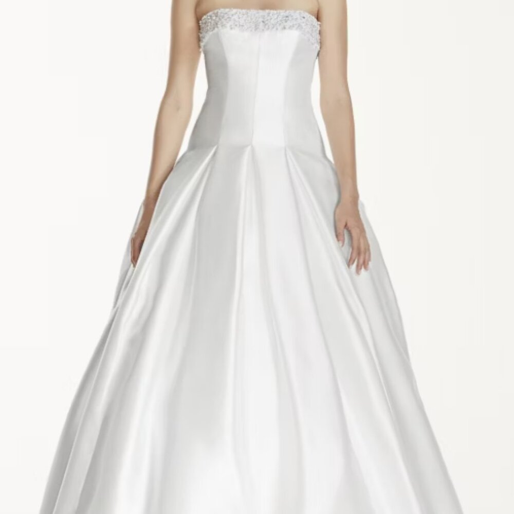 Jewel Mikado Wedding Dress with Beaded Neckline